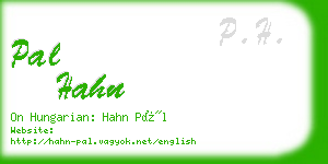 pal hahn business card